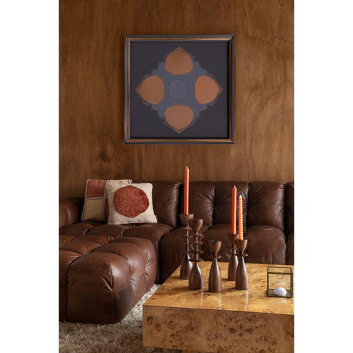 Dutchbone Hackman Hocker Leer Chocolade Bruin - vtwonen shop