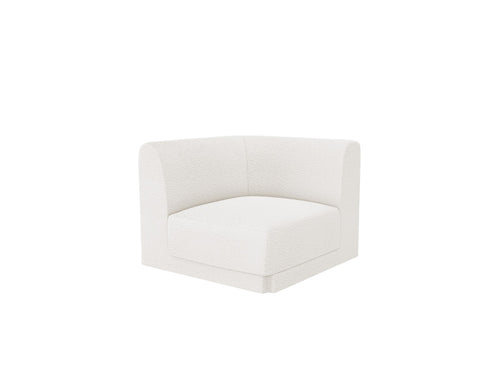 Micadoni Hoekmodule Miley boucle wit - 90x90x70cm