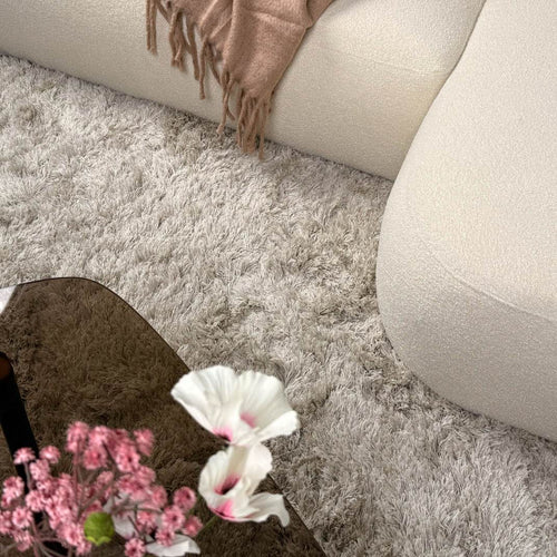 Hoogpolig vloerkleed Nika ivoor/taupe polyester - Interieur05 - 230 x 160 cm - vtwonen shop