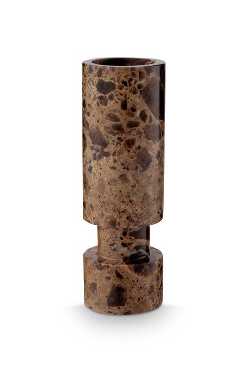 vtwonen Kandelaar - Marmer - Bruin - 6.5x20cm - vtwonen shop