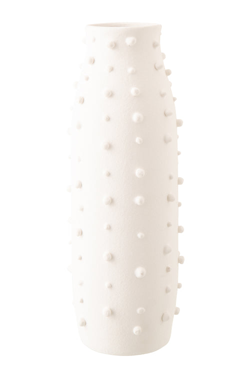 J-Line vaas Ruby Stippen - steengoed - wit - large