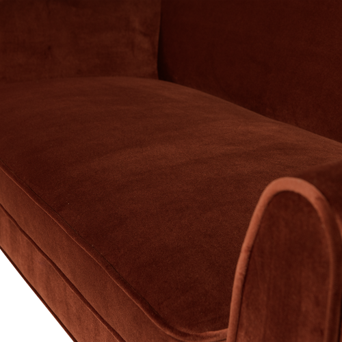 WOOOD bank 150 cm Rocco - Velvet - Roestbruin - 75x150x82