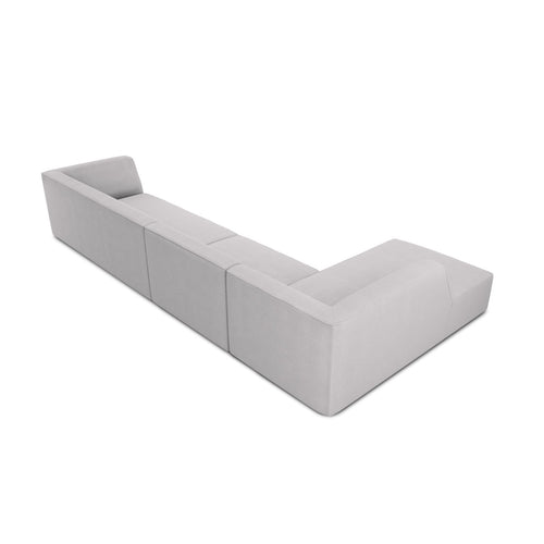 Cosmopolitan Design - Modulaire hoekbank links Siena 5-zits, structurele stof lichtgrijs - 180x366x69cm
