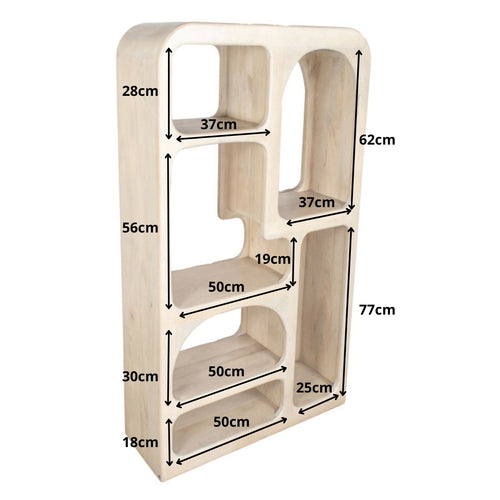 Giga Meubel Vakkenkast Yuki - Mangohout - Beige - 90x34x161cm - vtwonen shop