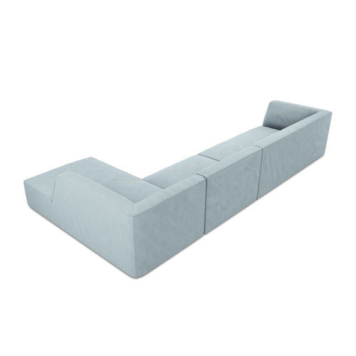 Cosmopolitan Design - Modulaire hoekbank rechts Siena 5-zits, ribfluwelen lichtblauw - 180x366x69cm