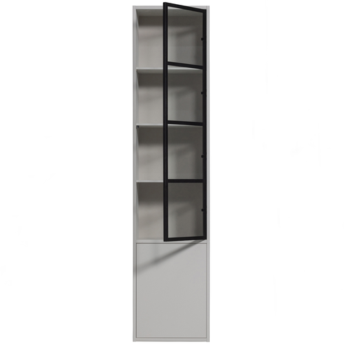 vtwonen 2-deurs vitrinekast Basic - Grenen - Mist - 230x53x40 - vtwonen shop