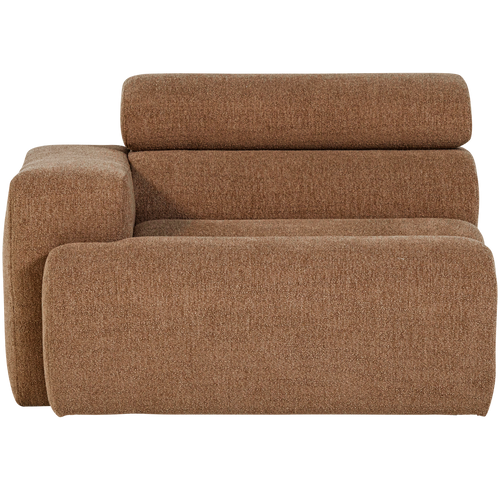 WOOOD 1-zits element bank arm links Novi - Polyester - Karamelbruin - 86x109x113 - vtwonen shop