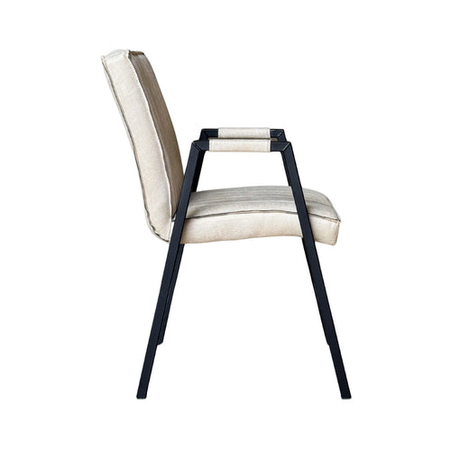 Starfurn Eetkamerstoel Tivoli - Beige Leer - Incl. Armleuning - Set van 2