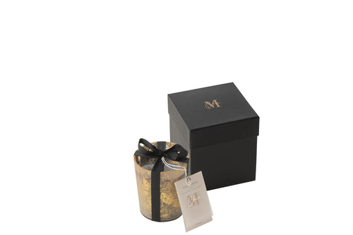 J-Line geurkaars M-Chic - Oud & Amber - glas - goud/zwart - small - 48U - vtwonen shop