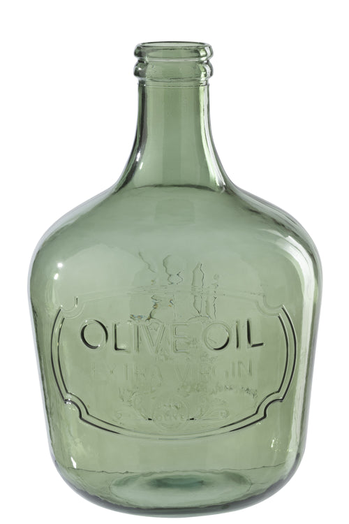 J-Line vaas - glas - olijfgroen