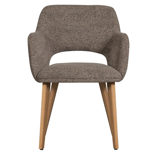 WOOOD eetkamerstoelen houten naturel poot Murat - Taupe - Set van 2 - vtwonen shop