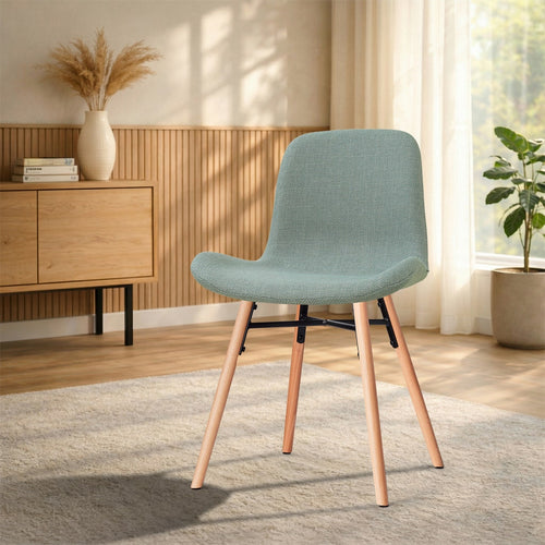 Nolon Nena-Fé Eetkamerstoel Saliegroen - Houten Onderstel