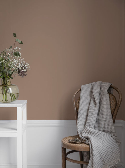 Duro Wallpaper behang effen donker terracotta roze - 53 cm x 10.05 m - 662216 - vtwonen shop