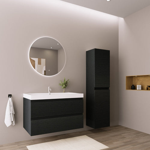 LOMAZOO kolomkast Marbella - zwevend - zwart eiken