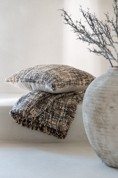 J-Line plaid Tweed - katoen - bruin/beige - 180 x 130 cm - vtwonen shop