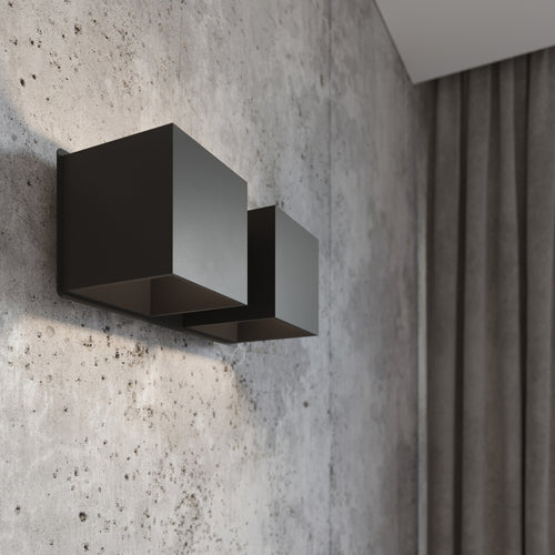 Sollux Lighting Wandlamp QUAD 2 zwart - 26x12x11cm