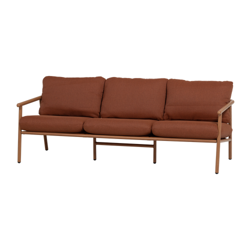 WOOOD 3-zits bank tuin Cavero - Aluminium - Terra/Naturel - 57x192x87