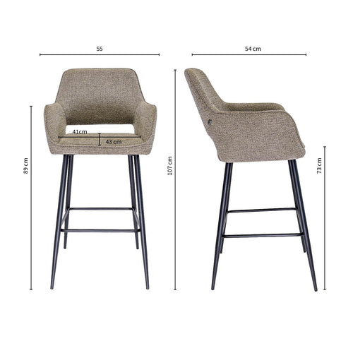 Kick barkruk Yoni - Taupe - vtwonen shop