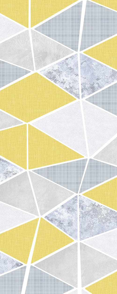 Sanders & Sanders fotobehang grafisch geel en grijs - 100 x 250 cm - 611899