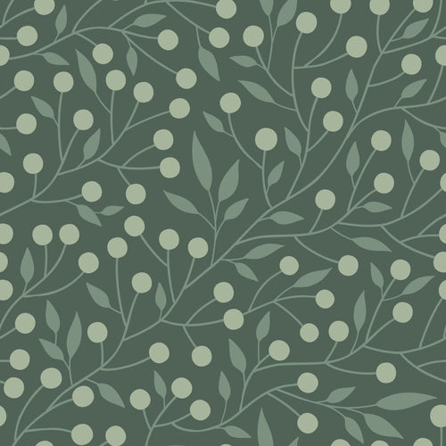 ESTAhome behang bloemmotief donkergroen - 50 x 900 cm - 139593 - vtwonen shop