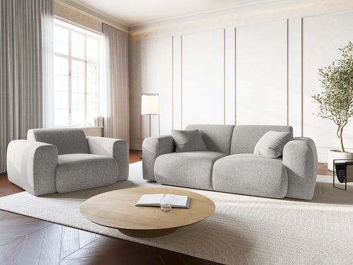 Cosmopolitan Design Bank Nolio 2-zits, chenille, lichtgrijs - 95x170x72cm