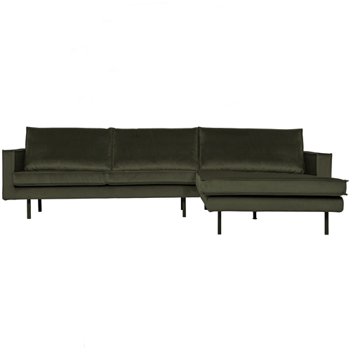 BePureHome chaise longue rechts Rodeo - Velvet - Green Hunter - vtwonen shop