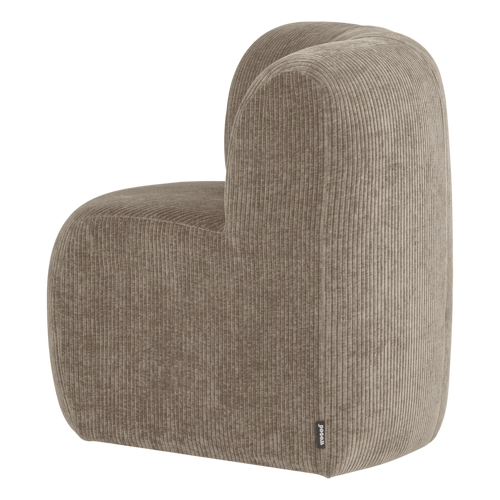 WOOOD eetbank hoek met rugleuning Mojo Base - Rib - Donkerzand - 83x80x80