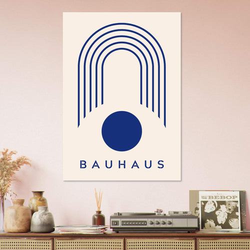 Artfulprints  Bauhaus - Blue arches   poster 50x70 cm - vtwonen shop