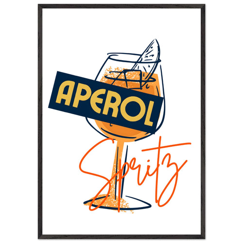 Artfulprints Poster met Lijst Aperol Spritz - Sketch   - 70x100 cm - Oranje