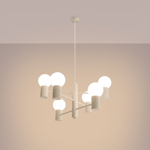 Sollux Lighting Kroonluchter HALO 6 beige - 64x64x230cm