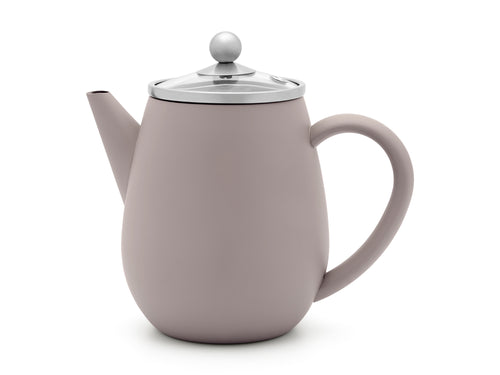 Dubbelwandige theepot 'Eva' Grijs 0,5 Liter | Thélene Dubbelwandige theepot 'Eva' Grijs 0,5 Liter | Thélene
