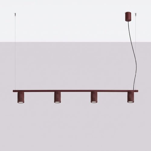 Sollux Lighting Kroonluchter KARBON 4 bordeaux - 122x6,5x212cm