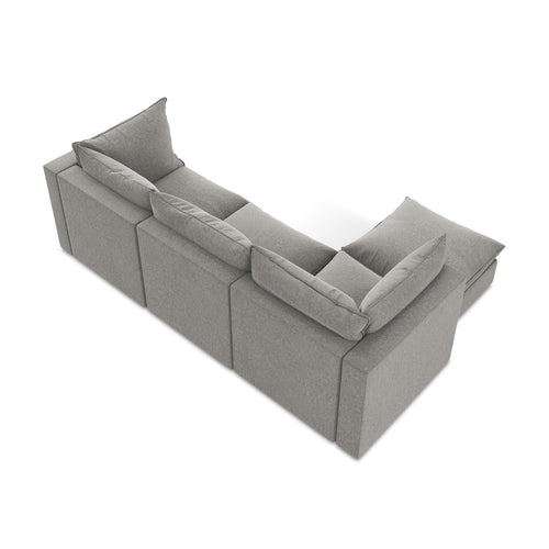 LaMiaSofa hoekbank links Ravenna - velours - grijs - 255x165x77