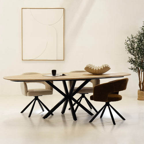 DÉJA Living Eettafel Gabriel - Ovaal - Eikenhout - 240cm