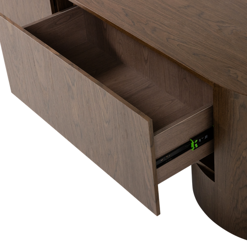 WOOOD tv meubel 200 cm Velari - Hout Fineer - Bruin - 50x200x50