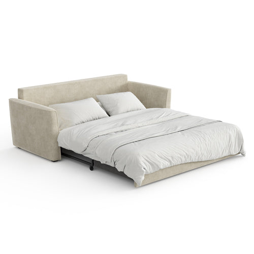 Sia Home - Slaapbank LUXO - zacht aanvoelende geweven stof crème 180cm