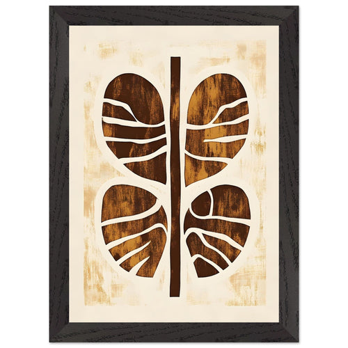 Artfulprints Poster met Lijst Boho – Rooted form   - A4 21x29.7 cm - Terracotta