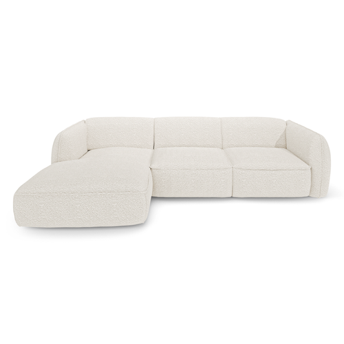 Sia Home - Hoekbanken links LIVIA - Bouclette stof - Crème - 272cm - vtwonen shop