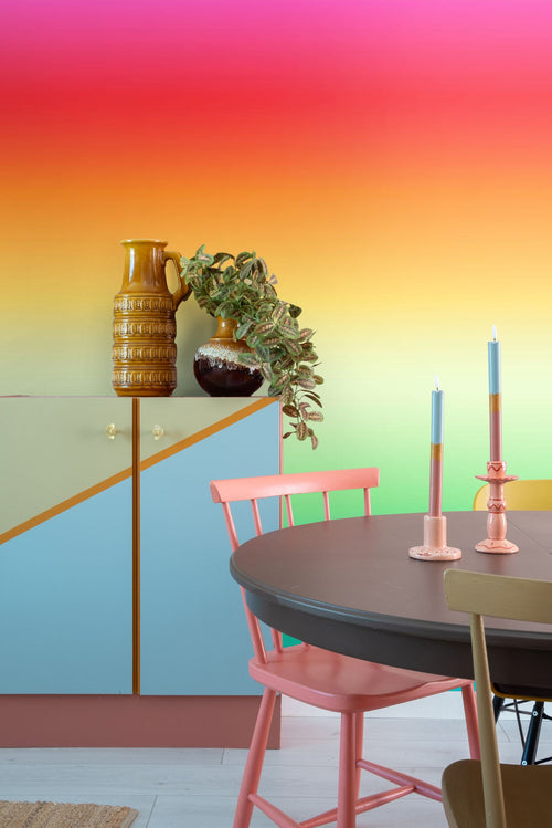 ESTAhome fotobehang kamerhoog dip dye kleurverloop regenboog kleuren - 100 x 279 cm - 156506 - vtwonen shop