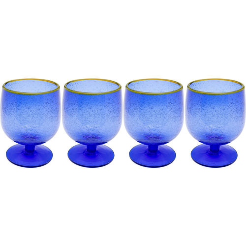 Kare Design Wijinglazen Bubbles blauw (4/set)