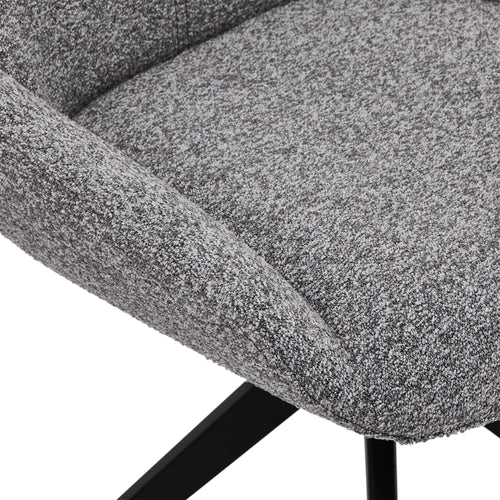 Furnhouse eetkamerstoel Helena - Grijs - Stof (Bouclé) - Set van 2