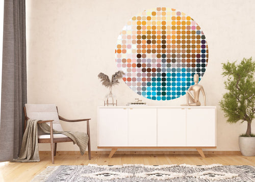 Sanders & Sanders zelfklevende behangcirkel figuratief motief meerkleurig Ø 140 cm 601148
