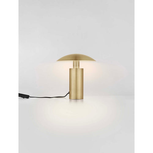 Nova Luce KARPOS Geïntegreerde LED-tafellamp in antiek messing goudkleur, 5W 264lm 3000K, aan/uit-schakelaar.