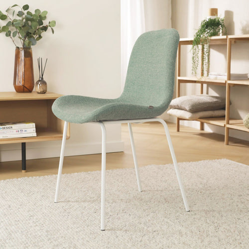 Nolon Nora-Fé Eetkamerstoel Zacht Groen - Stof - Witte Poten - vtwonen shop