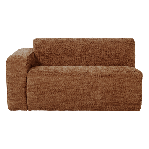 WOOOD 1,5-zits bank arm links Mojo Base - Wollig - Roestbruin - 74x145x97
