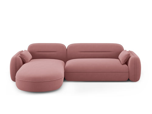 Cosmopolitan Design Modulaire hoekbank links Sydney 4-zits, flueel, zalm - 165x275x70cm