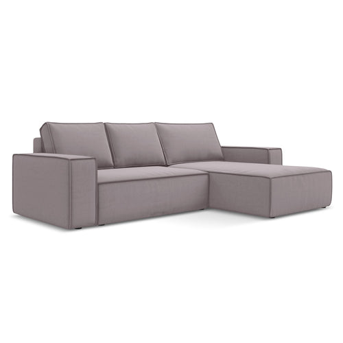 LaMiaSofa hoekbank rechts Livorno - velours - lavendel - 290x185x82