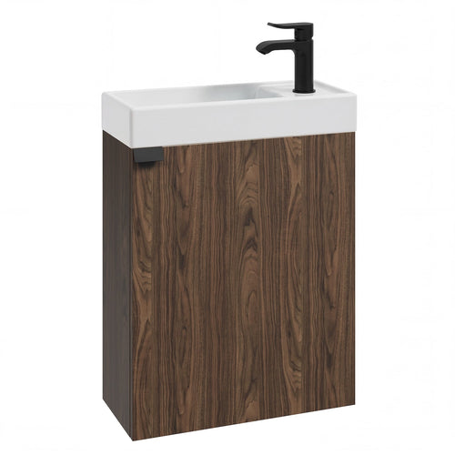 Badplaats Toiletmeubel Keno 50 x 23 cm – Walnoot Bruin – Fonteinmeubel met Wastafel