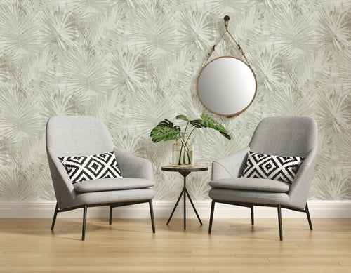 Livingwalls behang jungle-motief groen en crème - 53 cm x 10.05 m - AS-363854 - vtwonen shop