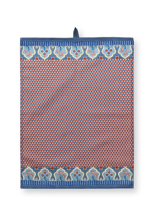 Pip Studio Flower Festival Theedoeken - Keukendoek - Blauw en Blauw-Rood - Set van 2 - 50x70cm - vtwonen shop